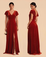 Đầm nhung cổ V Birdy xuất xịn maxi bigsize
