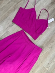 Set 2d cổ tim Sienna áo crop quần suông lưng thun co giãn thoải mái bigsize