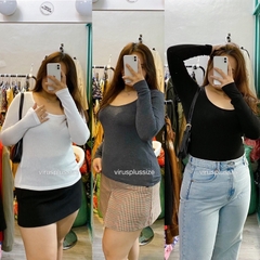 [viruSpluSSize]áo Thun gân tay dài xoài MNG bigSize xuất xịn