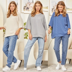Áo thun tay lửng Andree vạt xẻ kiểu bigsize xuất xịn