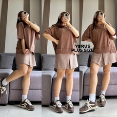 Áo thun tay lửng Andree vạt xẻ kiểu bigsize xuất xịn