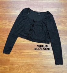 Set f21plus áo ren nơ mix váy lụa Bigsize