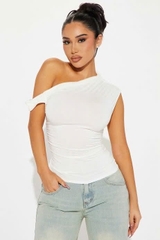 Áo lệch vai Fashion NoVa thun nhún eo form ôm(fashionatlv)