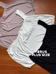 Áo lệch vai Fashion NoVa thun nhún eo form ôm(fashionatlv)