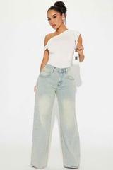 Áo lệch vai Fashion NoVa thun nhún eo form ôm(fashionatlv)