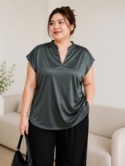 Áo TAHARI cổ V form rộng xuất xịn bigsize