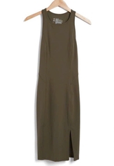 Đầm balo xẻ tà Zella olive size L