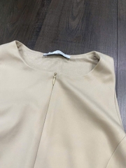 Set xoài mng áo cộc tay zip / quần suông vải tây sang xịn bigsize