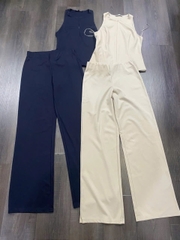 Set xoài mng áo cộc tay zip / quần suông vải tây sang xịn bigsize