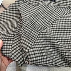 Đầm  tà xéo caro xoài mng nhún eo hack dáng cổ thuyền sát nách bigsize