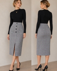 Chân váy caro primark bigsize dáng công sở