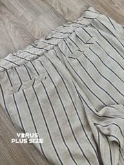 Quần ống suông sọc linen Pennington xuất xịn
