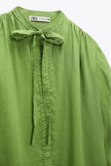 Đầm Midi Zara Linen Fom Suông Xẻ Tà Bigsize
