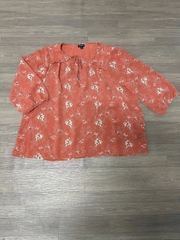 Áo voan cổ V nền hoa tay dài bigsize dáng rộng