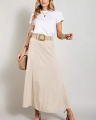 Chân váy maxi cato linen lưng thun bigsize xuất xịn