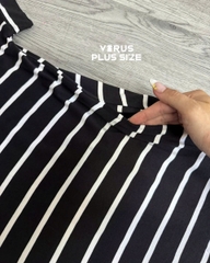 Đầm thun vạt bầu cổ tim timetru bigsize xuất xịn