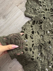 Áo somi crochet Cato thêu lỗ bigsize xuất xịn
