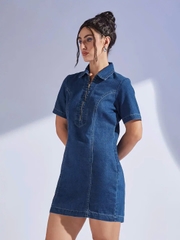 Đầm somi zip Cato bigsize fom suông jean mềm thoải mái bigsize(catodzip)