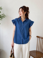 Áo somi denim tay bèo its xuất xịn (itsasmct)