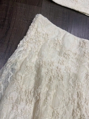 Set Xoài mng áo ren mix váy lửng ren mềm mịn co giãn bigsize