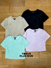 Set F21 nhung áo crop mix quần loe