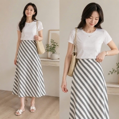 Chân váy maxi sọc chéo On34 xuất xịn