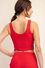 Áo dây thể thao Rae Mode cổ tim thun gân bigsize xuất xịn