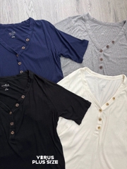 Áo thun gân IsAbel gài nút Bigsize xuất xịn(HENLEYISA)