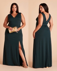 Đầm maxi cổ V Birdy cộc tay bigsize xẻ tà
