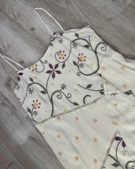 Đầm dây linen cato xuất xịn thêu hoa(catod2dlinen)