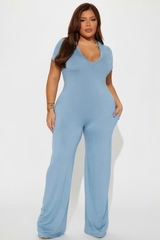 Jumsuit fashion thun cổ v bigsize