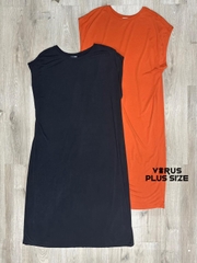 Đầm cộc tay Fashion plus thun mát mịn bigsize