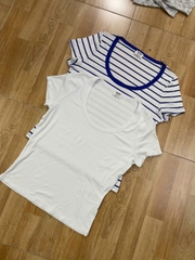 Áo thun gân cổ rộng cotton bigsize form body ôm nhẹ(toonnat)