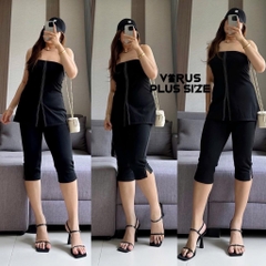 Set lẻ Primark áo cúp ngực mix quần lửng xẻ gấu xuất xịn