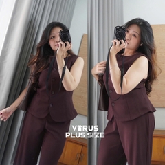 Set tây xoài mng áo gile/ quần ống suông lưng thun co giãn bigsize
