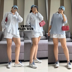 Set áo somi/quần short Hippie bigsize xuất dư(có tách lẻ)