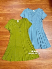 Đầm cổ V henley abound chất thun dày dặn bigsize