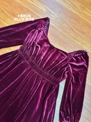 Đầm nhung Pink bigsize tone đỏ sang chảnh