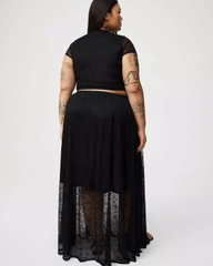 Set áo crop / váy midi phối ren Torrid bigsize xuất xịn