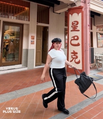 Quần G.u suông lưng thun viền hông năng động thể thao(guqs)