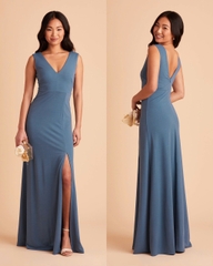 Đầm maxi cổ V Birdy cộc tay bigsize xẻ tà
