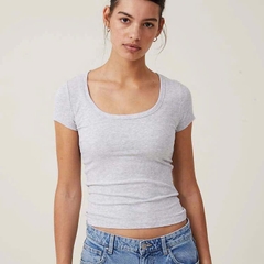 Áo thun gân cổ rộng cotton bigsize form body ôm nhẹ(toonnat)