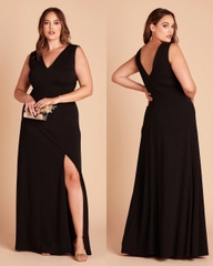 Đầm maxi cổ V Birdy cộc tay bigsize xẻ tà