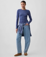 Áo thun gân tay dài G@P basic xuất xịn bigsize(gapatgtd)