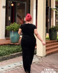 Jumsuit nhung Mng bigsize phối ren sang chảnh(JUMNVR)