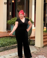 Jumsuit nhung Mng bigsize phối ren sang chảnh(JUMNVR)