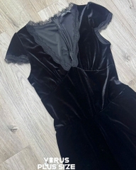 Jumsuit nhung Mng bigsize phối ren sang chảnh(JUMNVR)