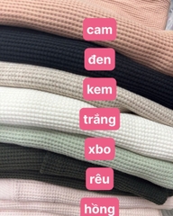 Áo thun waffle un1 tay dài bigsize xuất xịn hàng cắt tag size(alto)