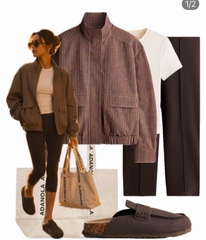 Áo khoác bomber Hắc Em caro nhuyễn bigsize xuất xịn