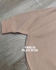 Áo thun waffle un1 tay dài bigsize xuất xịn hàng cắt tag size(alto)
